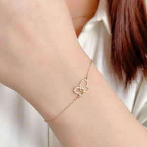 Butterfly Crystal Bracelet Elegant Gold-Tone Butterfly Crystal Bracelet