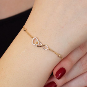 Elegant Gold-Tone Infinity Crystal Bracelet