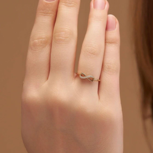Infinity Crystal Ring Elegant Gold-Tone Infinity Crystal Ring